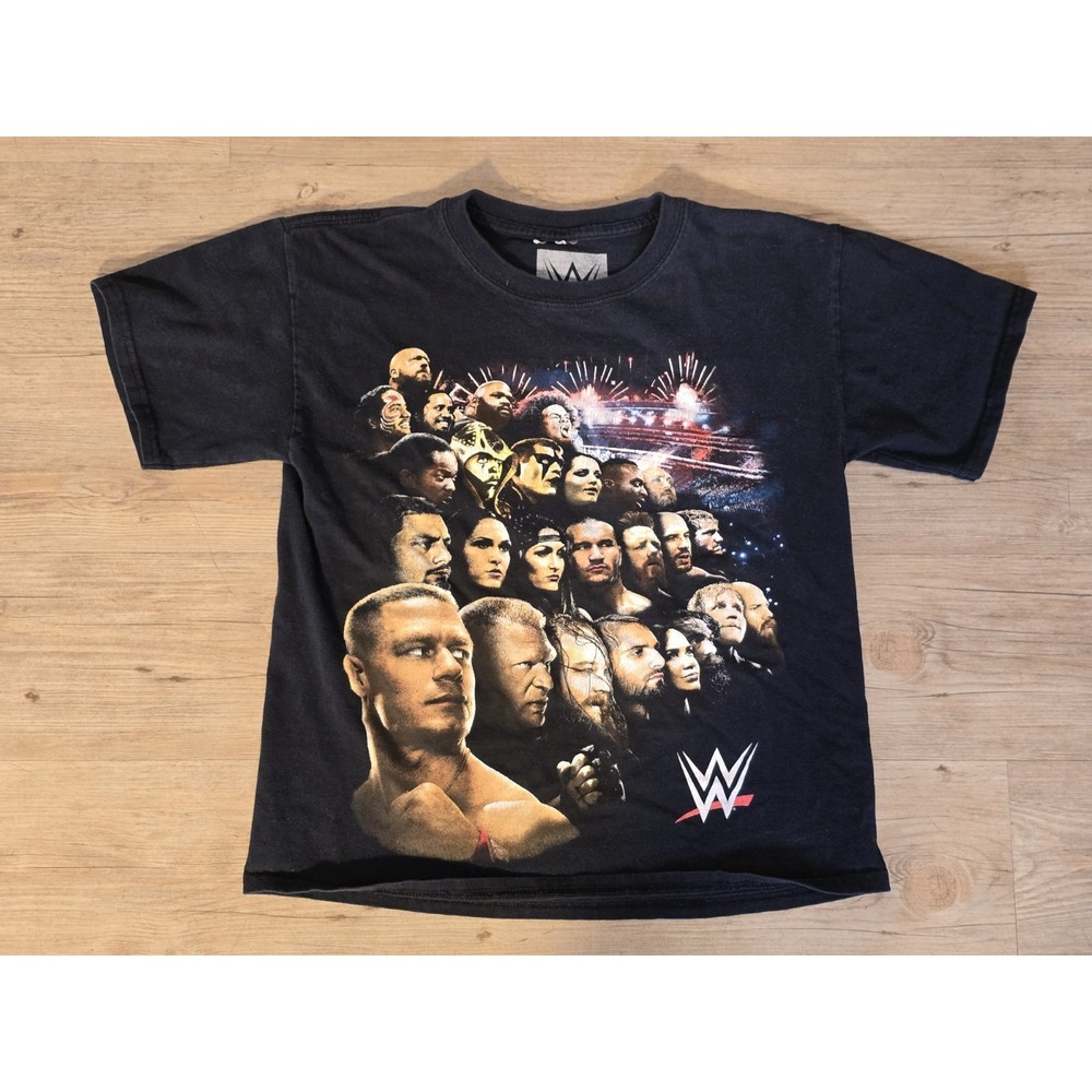 2015 WWE Wrestling Superstars I Was There YM Black Graphic T-Shirt